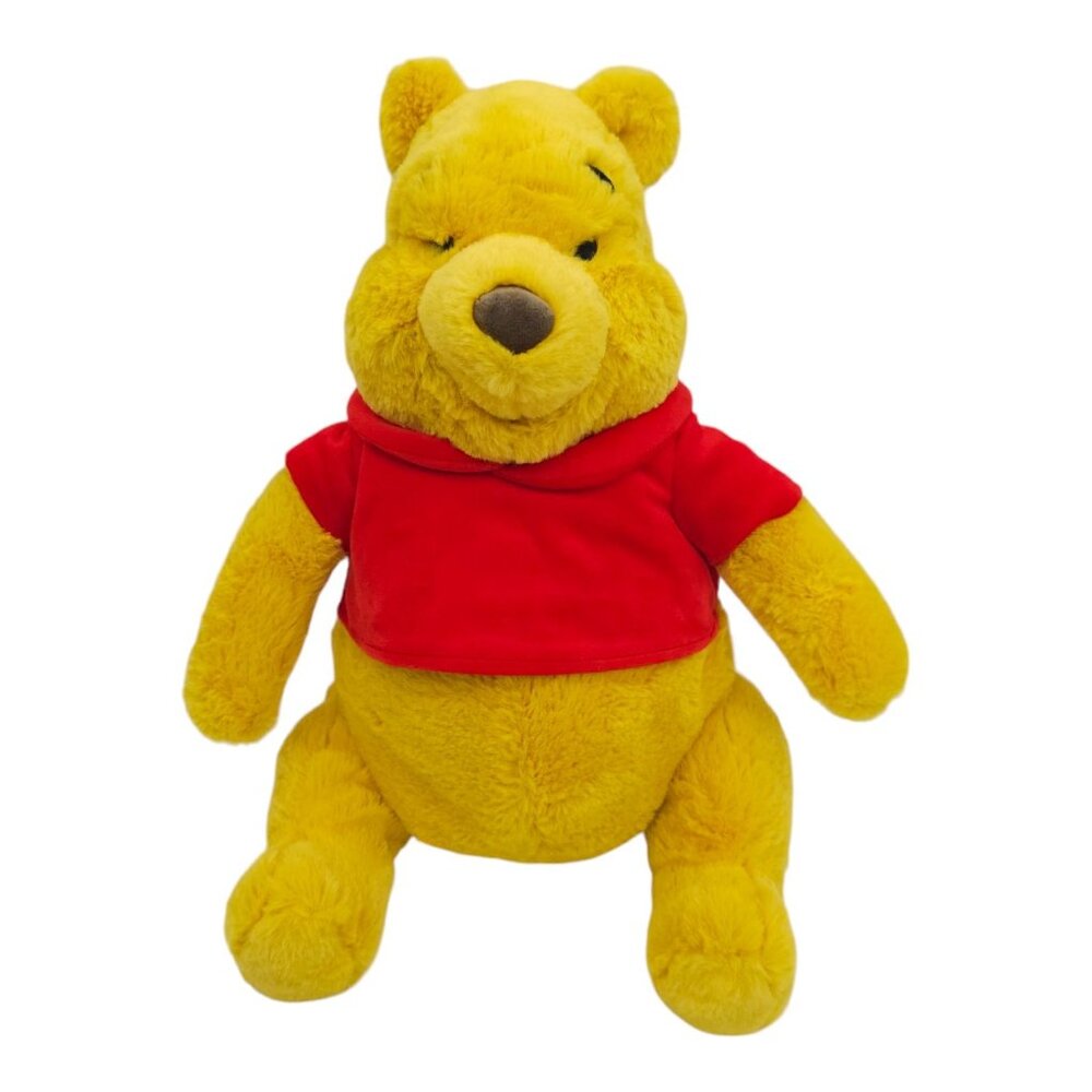 Disney Store Winnie The Pooh Plush 15" Stuffed Toy Soft Teddy Bear Red Shirt - Picture 1 of 12